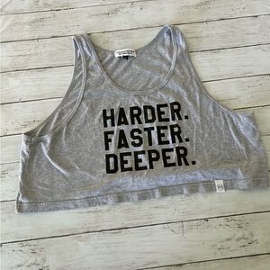 XL Men's Cropped tank top Harder Faster Deeper